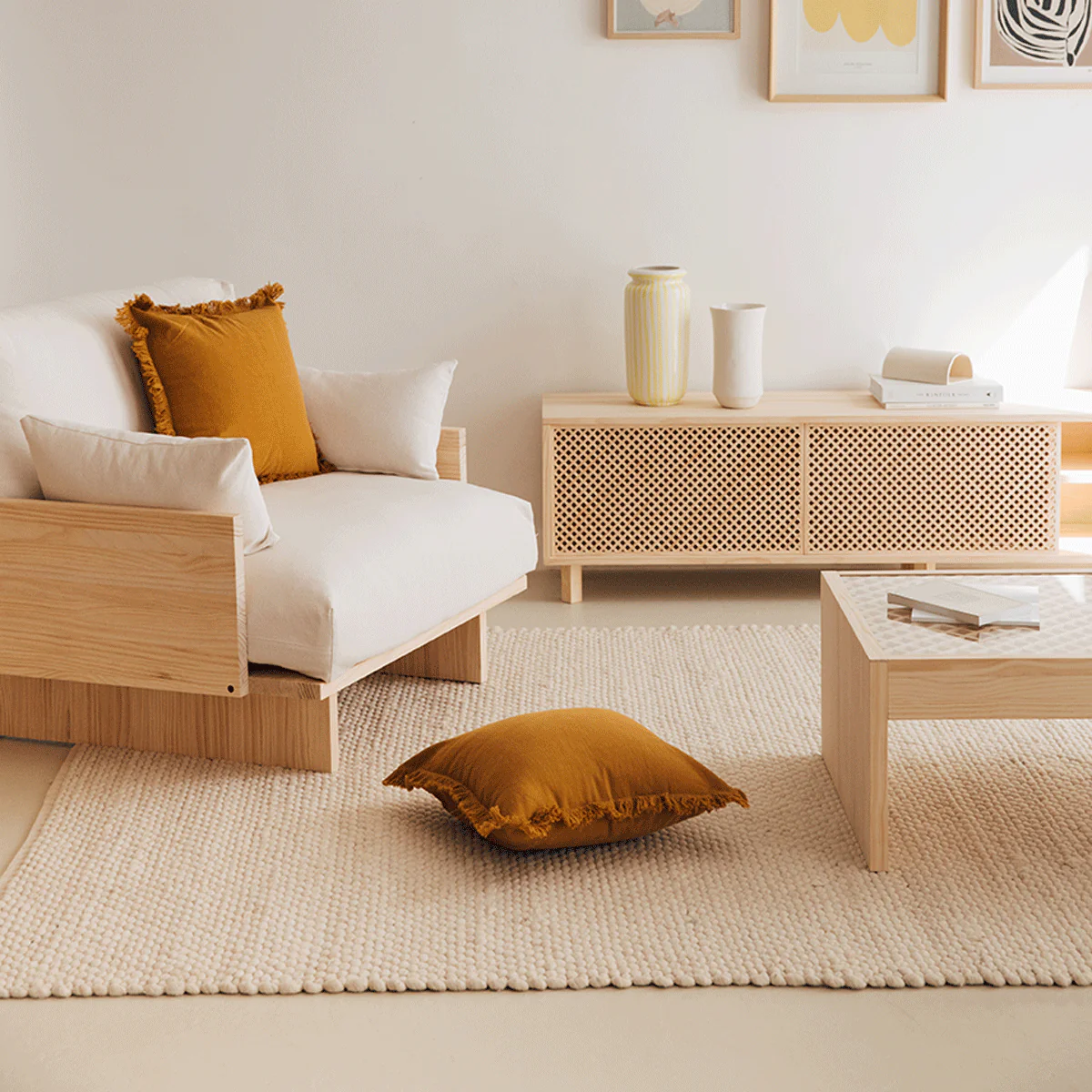 Bora armchair made of pine wood in Mediterranean style 95 cm - Image 6
