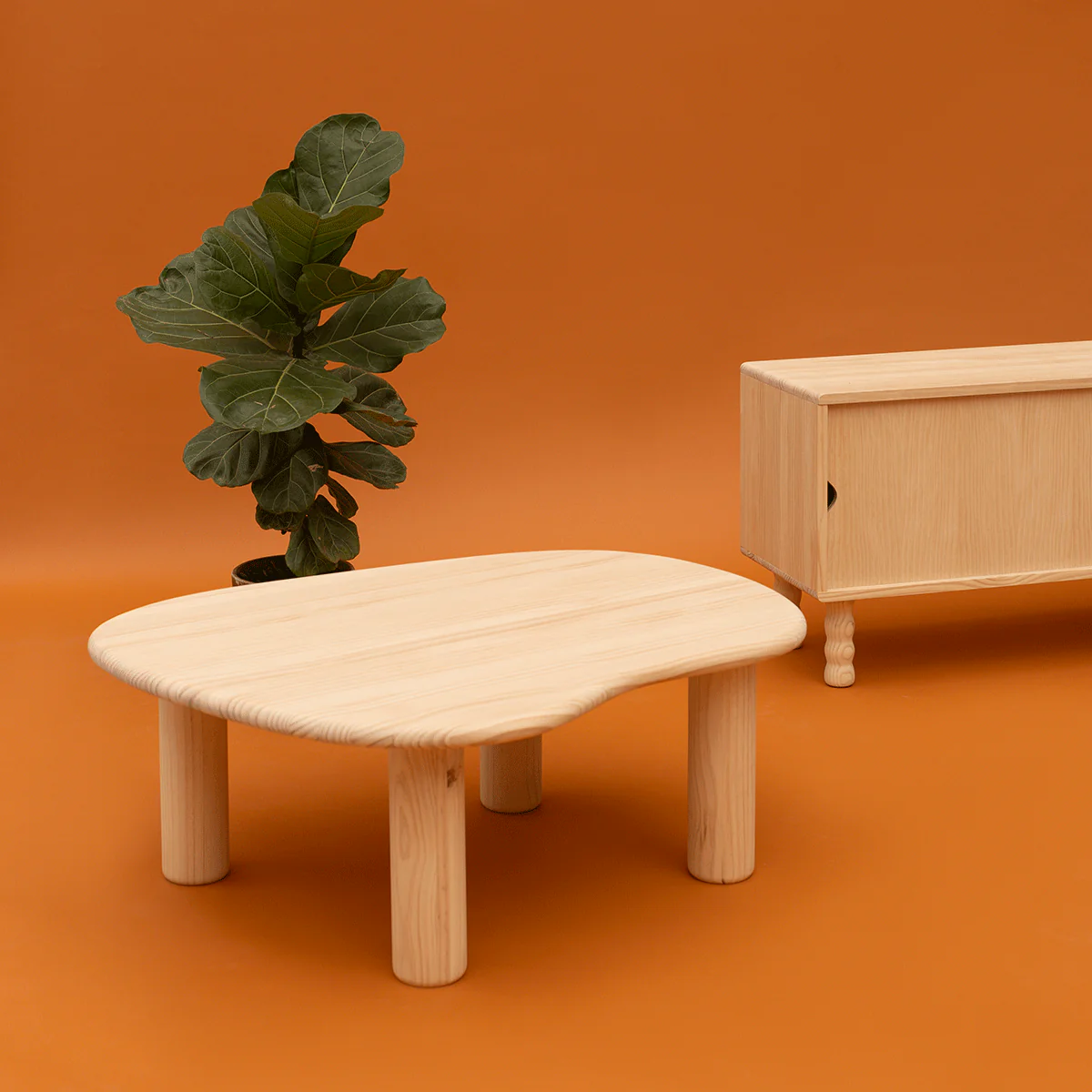 Calella - Coffee table in pine wood 93 cm - Image 4