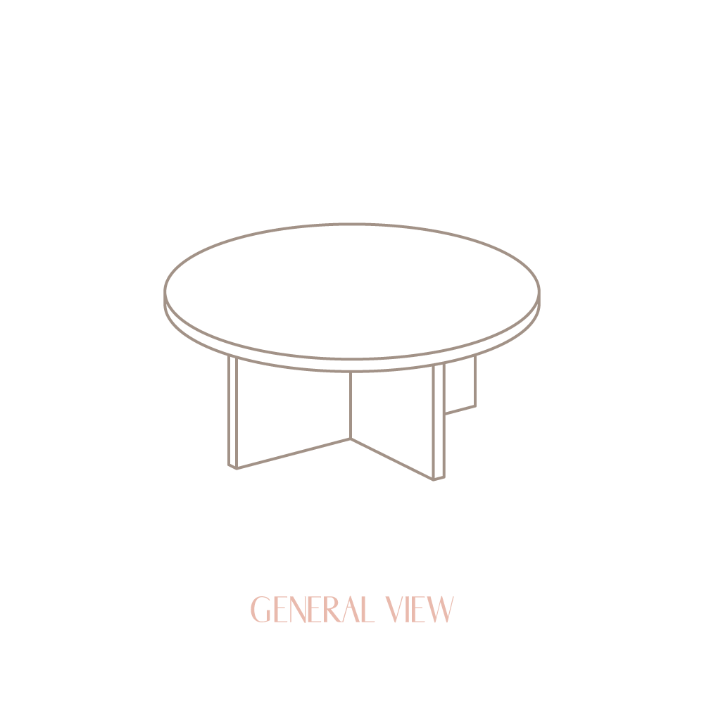 Turqueta - Round coffee table in solid wood 85 cm - Image 10