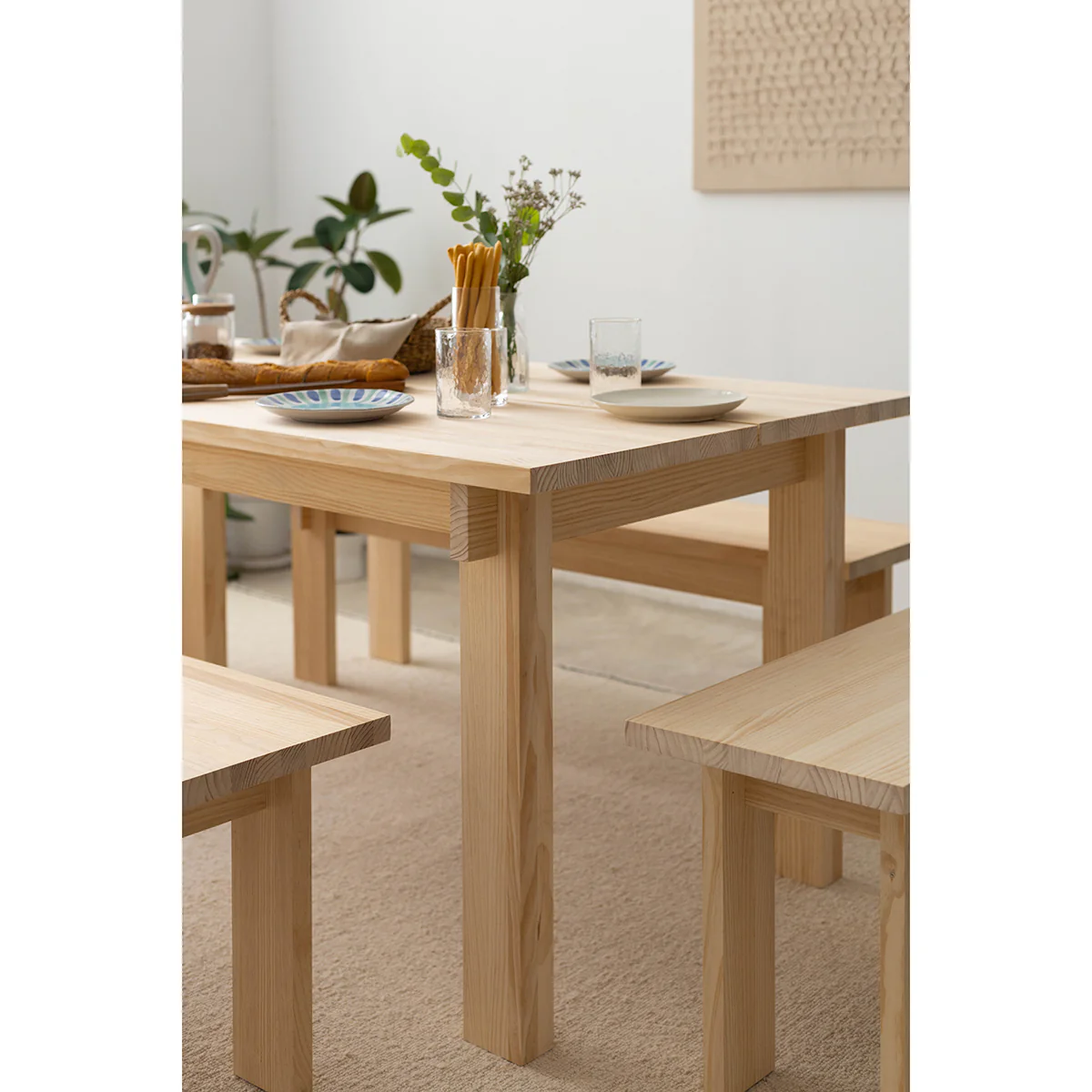 Dining table Palafrugell made of solid pine wood 180 x 90 cm - Image 8