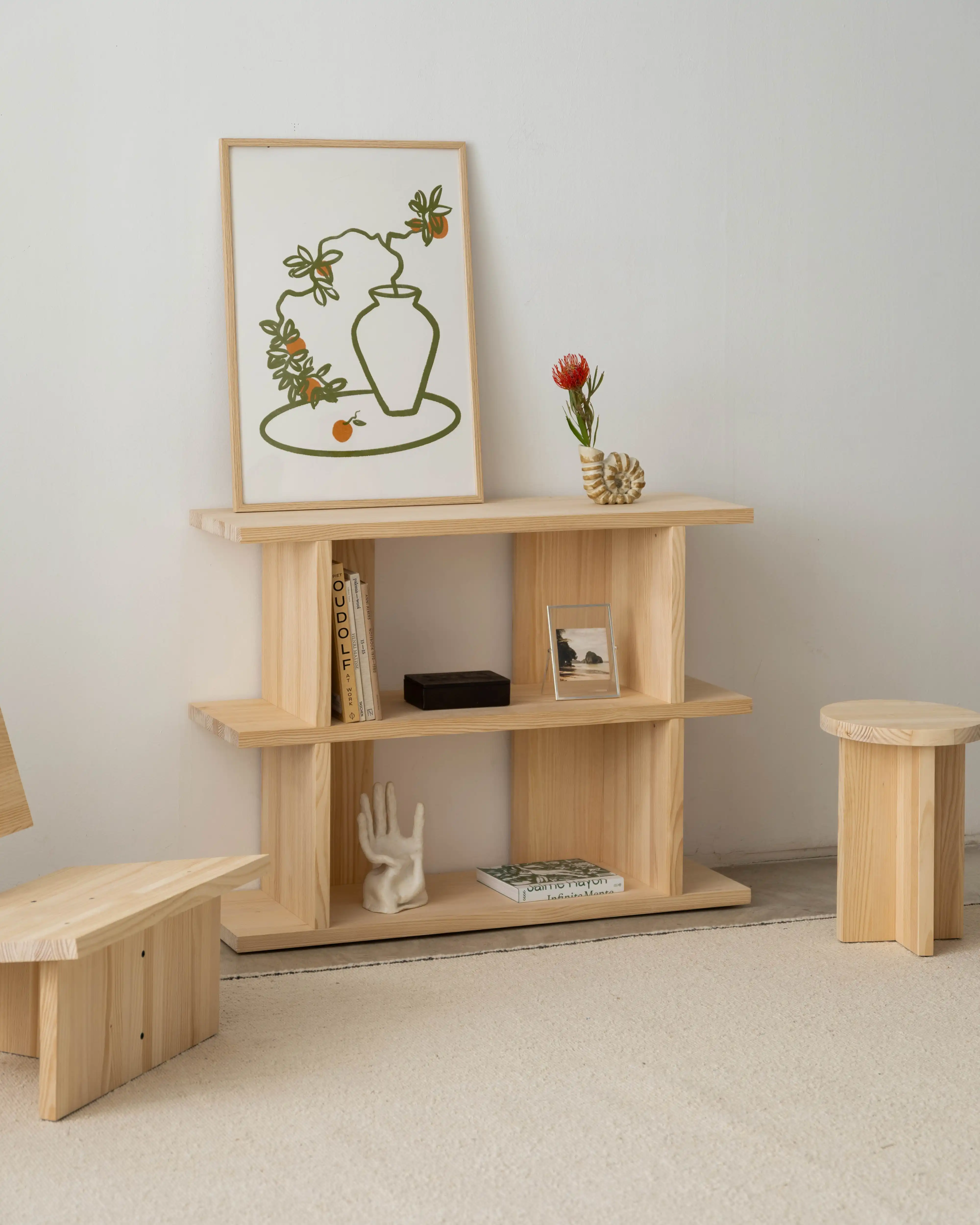Castell solid wood bookcase 106.5 x 77.8 cm - Image 3