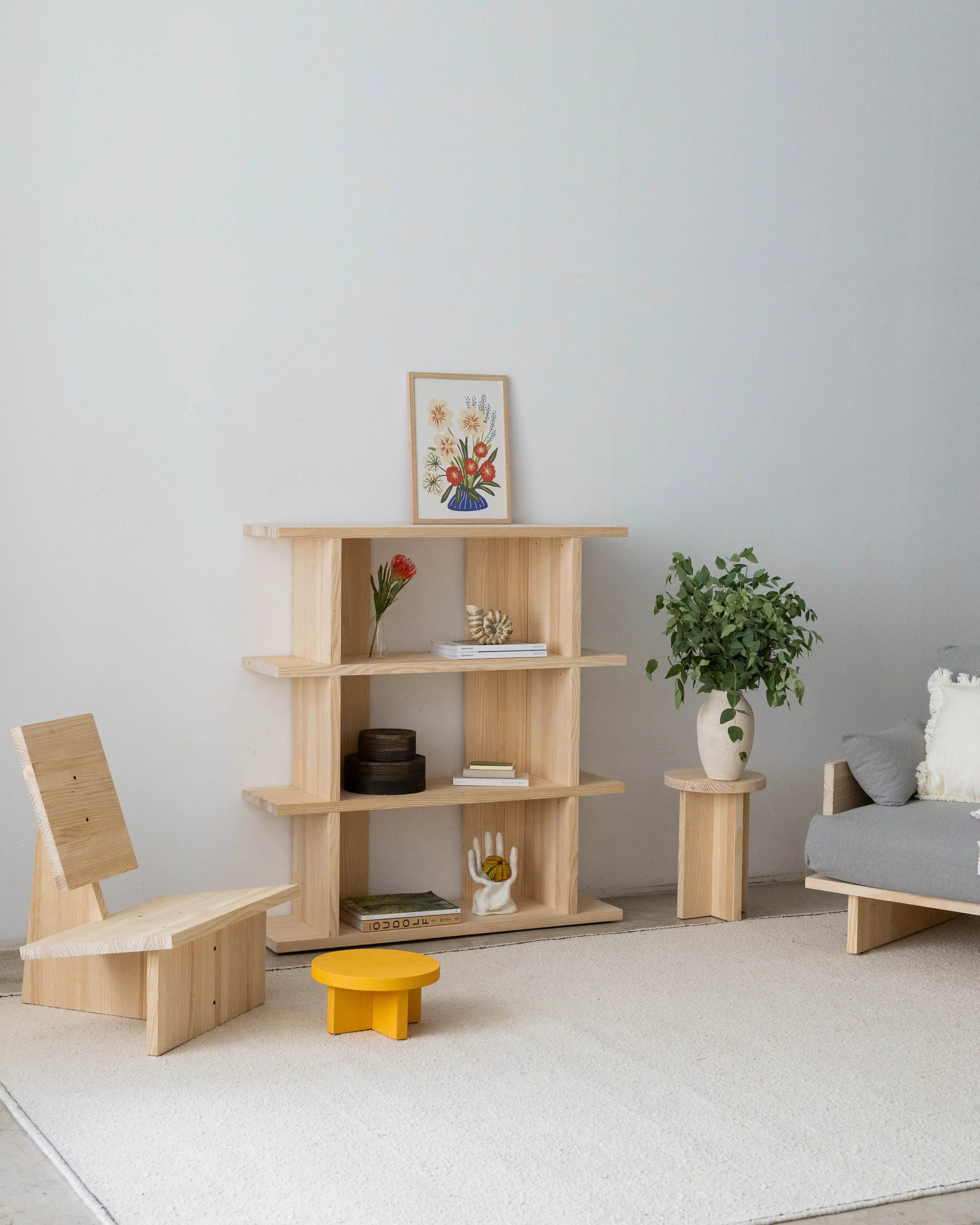 Castell solid wood bookcase 106.5 x 115.2 cm - Image 2