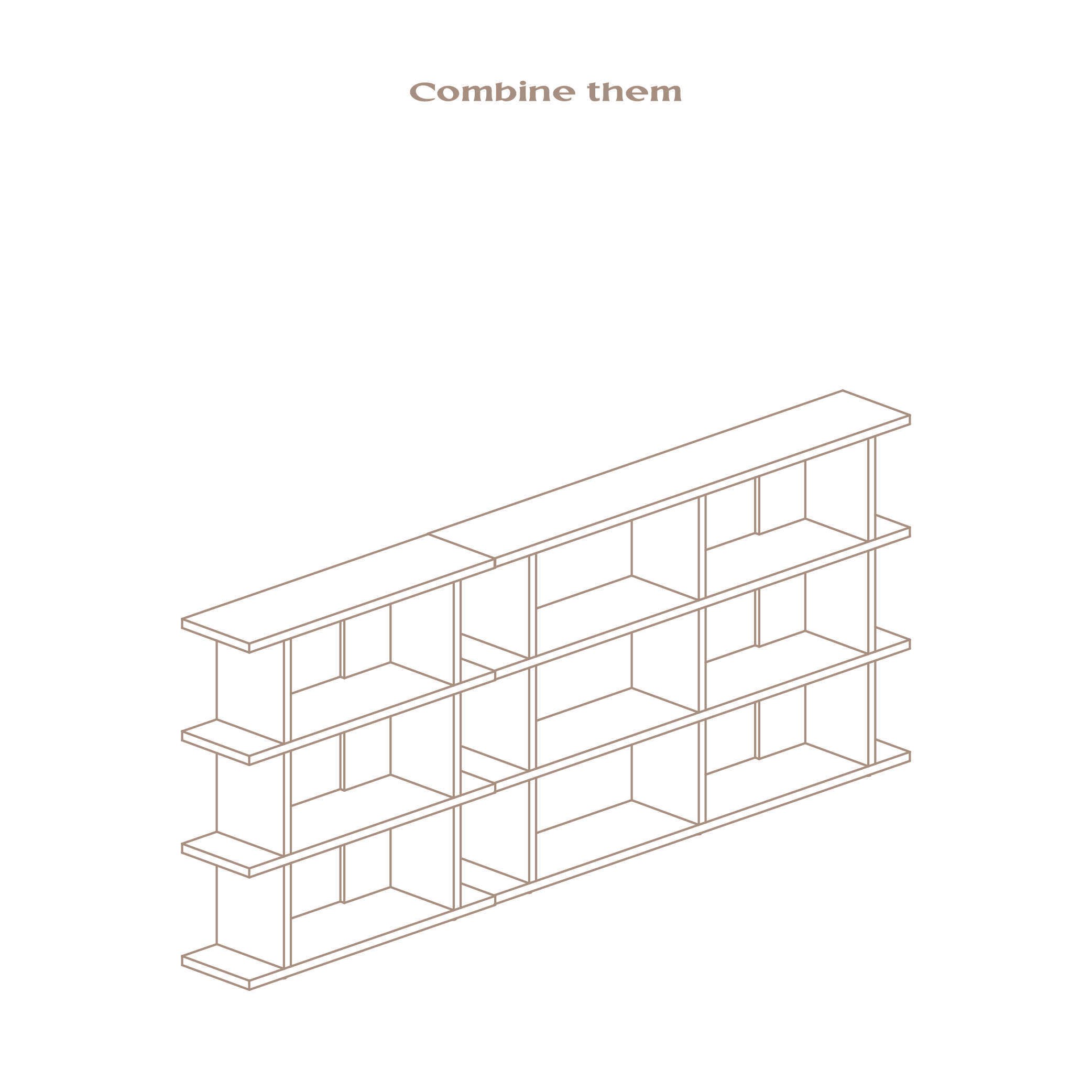Castell solid wood bookcase 106.5 x 115.2 cm - Image 7