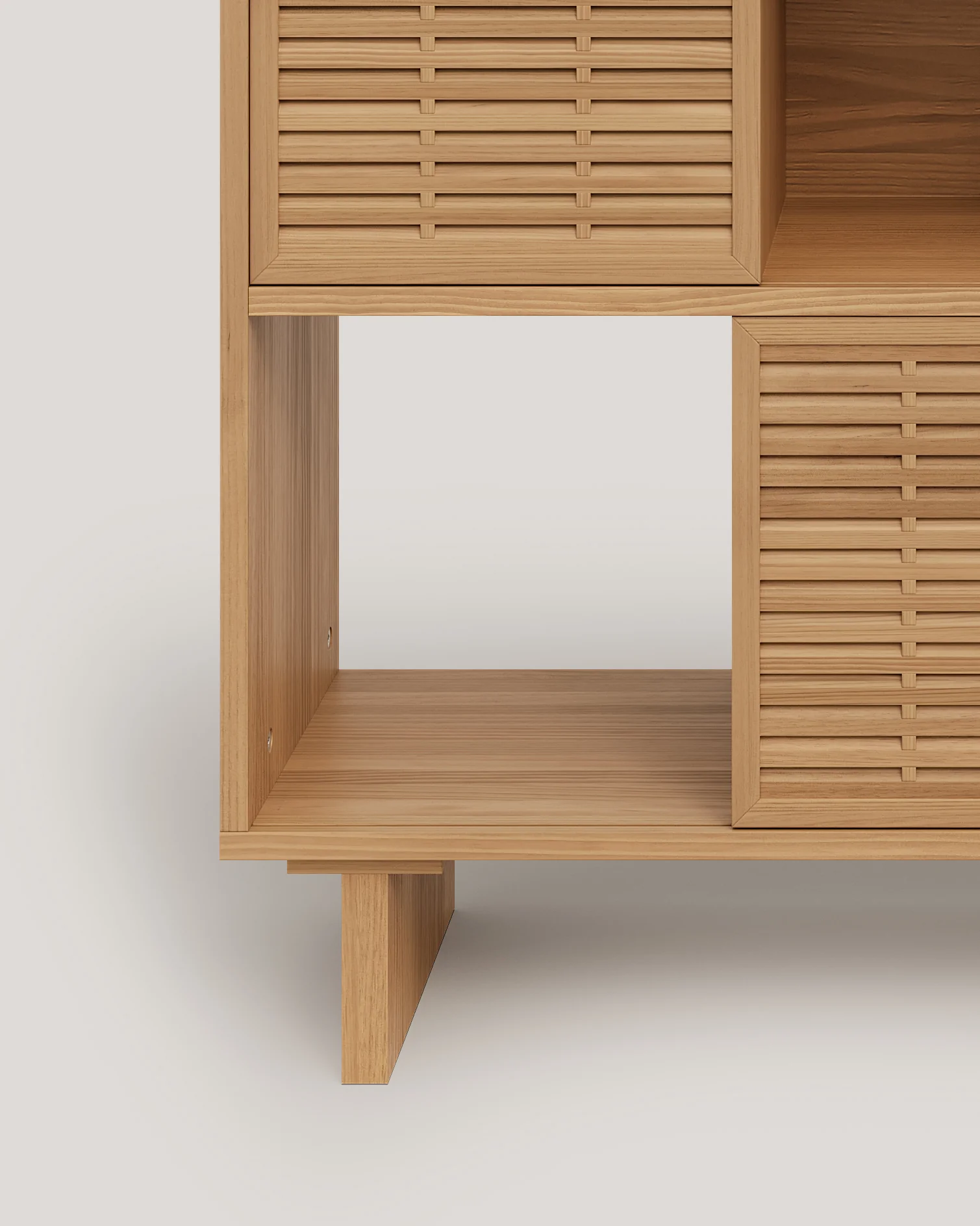Bookcase Estreta in pine with 5 doors 98 cm - Image 10