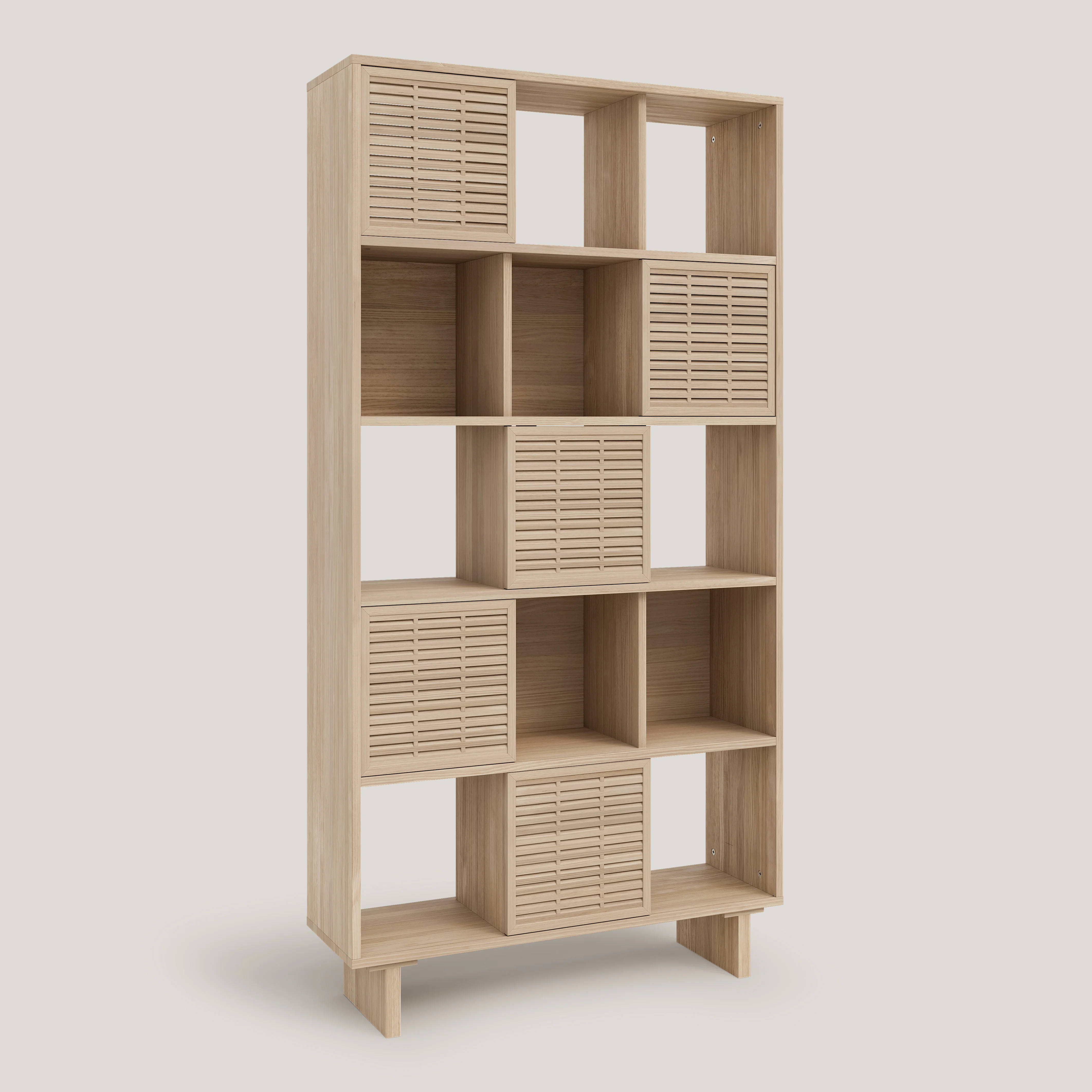 Bookcase Estreta in pine with 5 doors 98 cm - Image 7