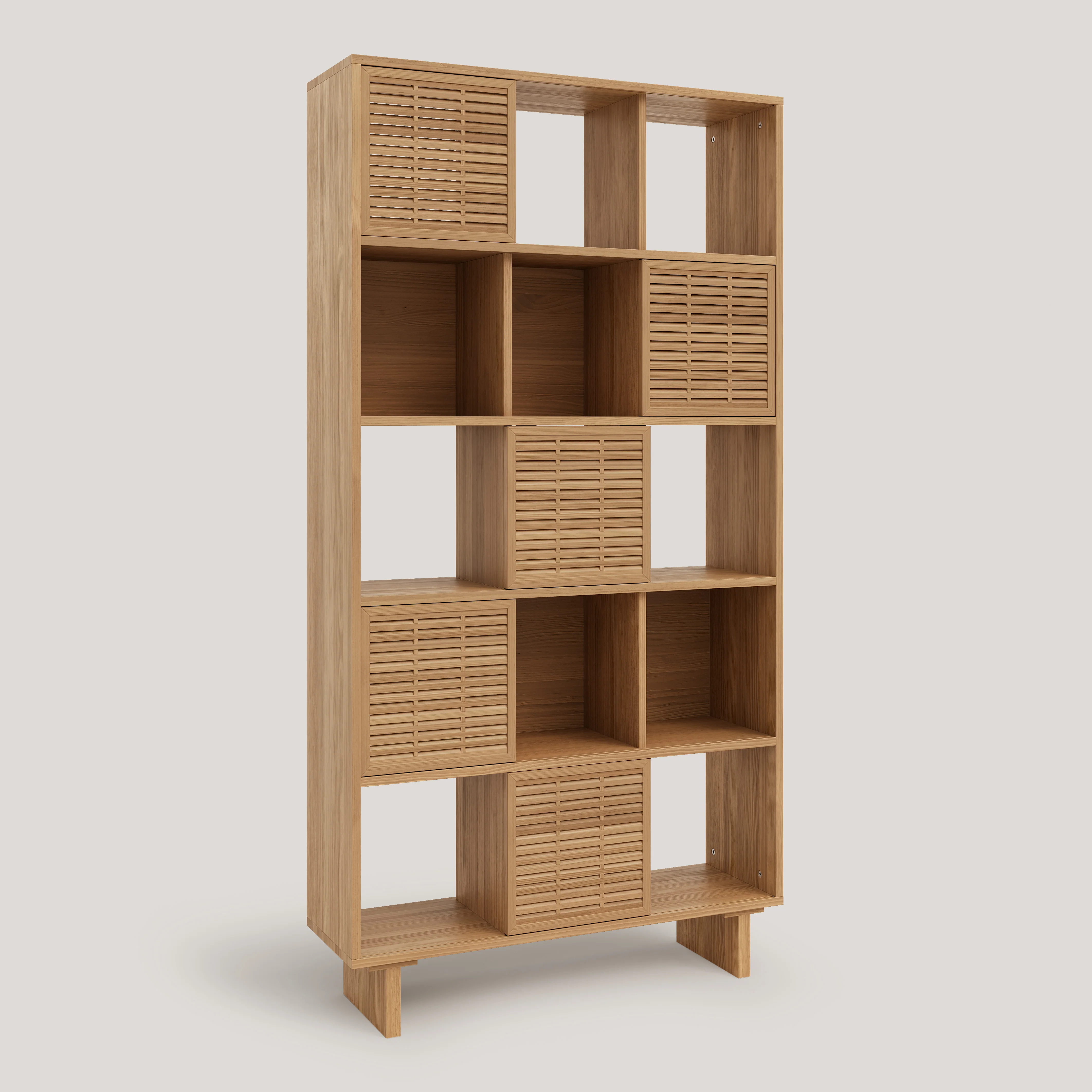Bookcase Estreta in pine with 5 doors 98 cm - Image 9
