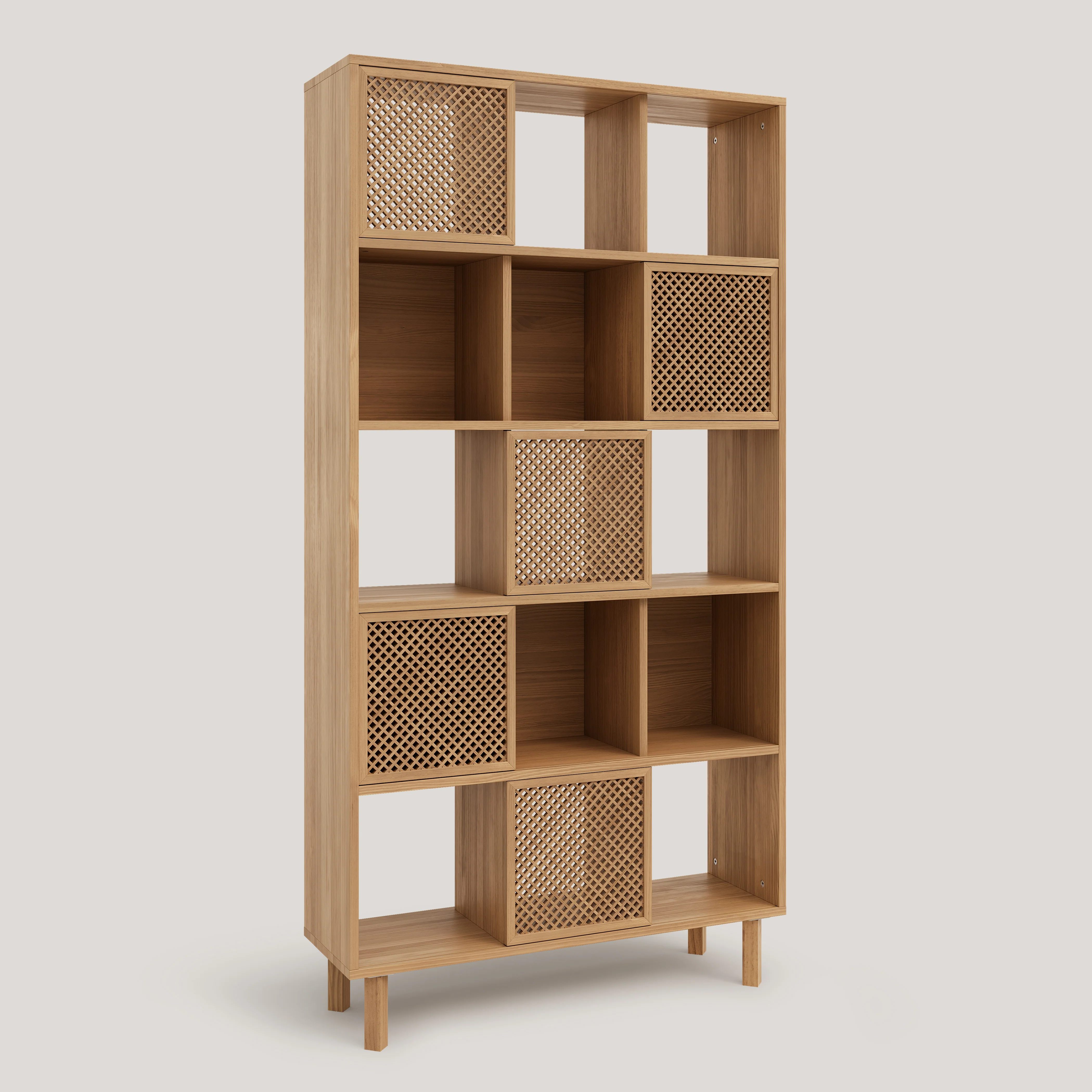 Bookcase Freda in pine with 5 doors 98 cm - Image 6