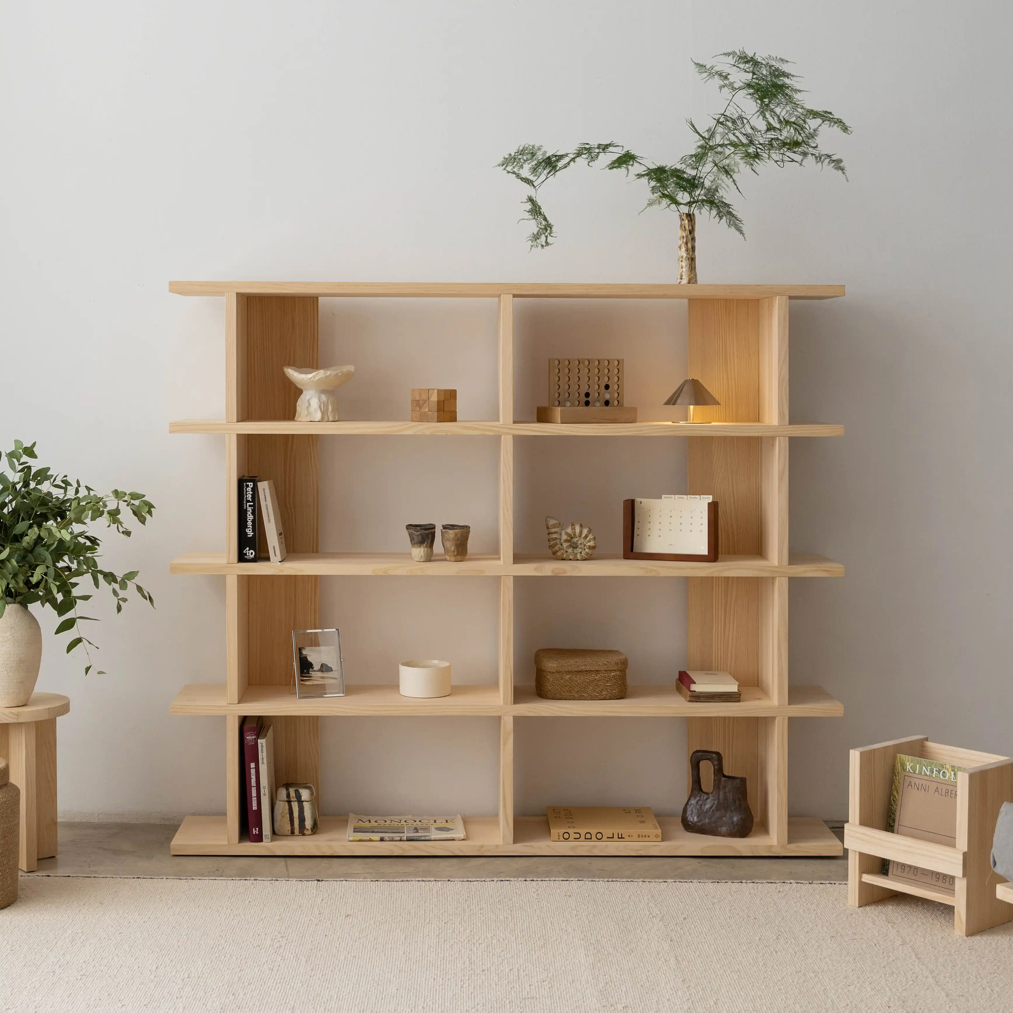 Montgó solid wood bookcase 180 x 152.6 cm