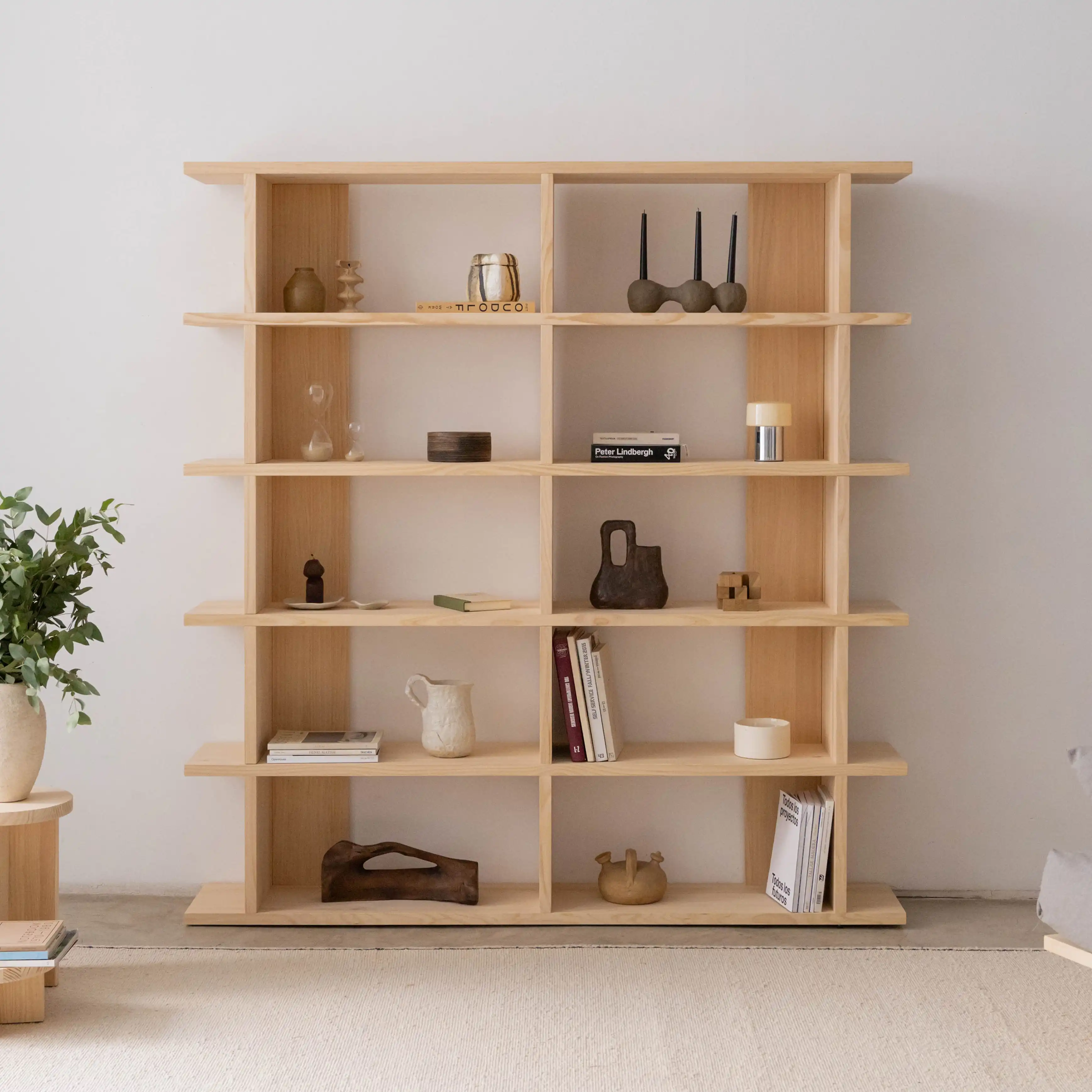 Montgó solid wood bookcase 180 x 190 cm
