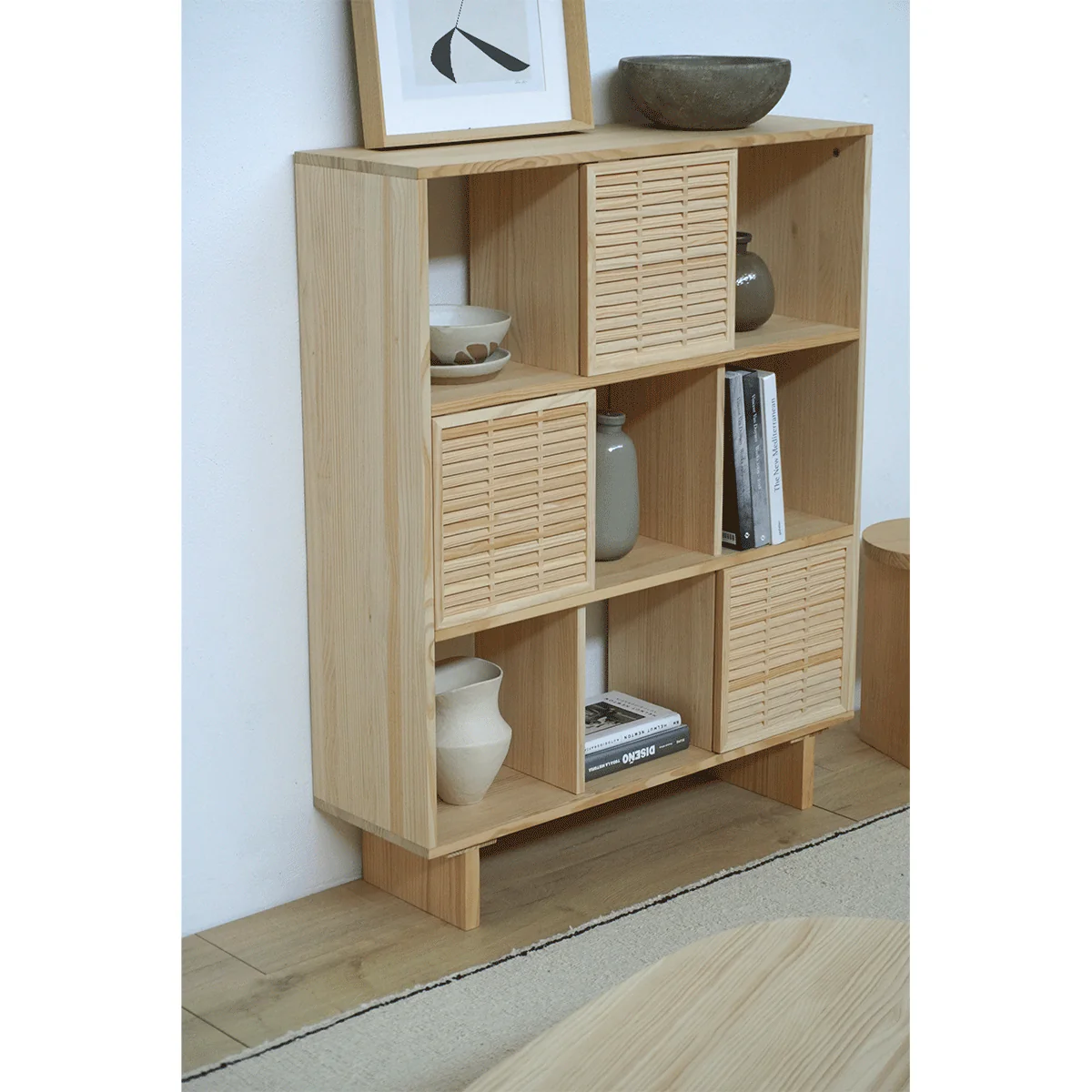 Shelving Morell in pine with 3 doors mallorquina 98 cm - Image 2