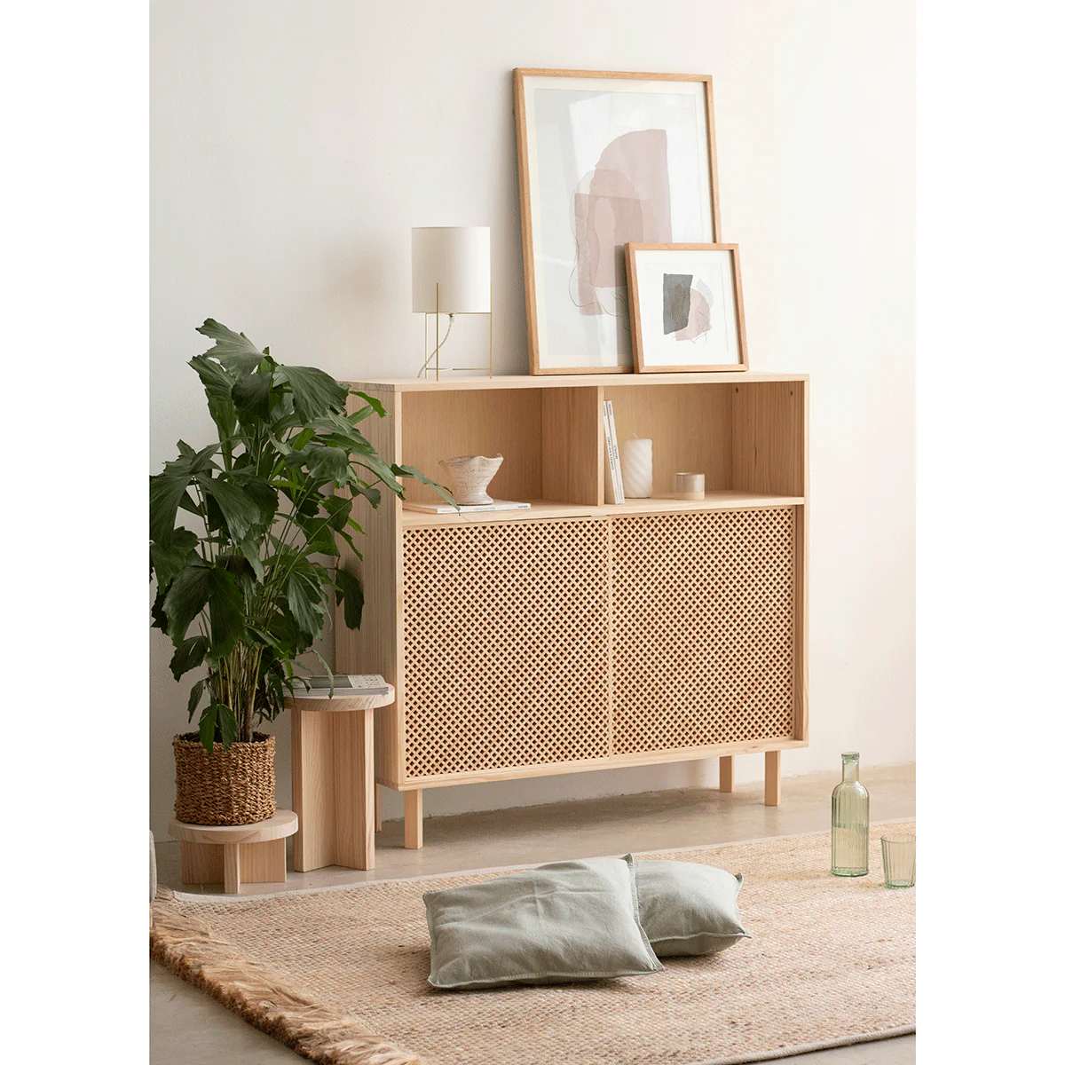 Cadaqués pine sideboard with 2 doors 120 cm - Image 3
