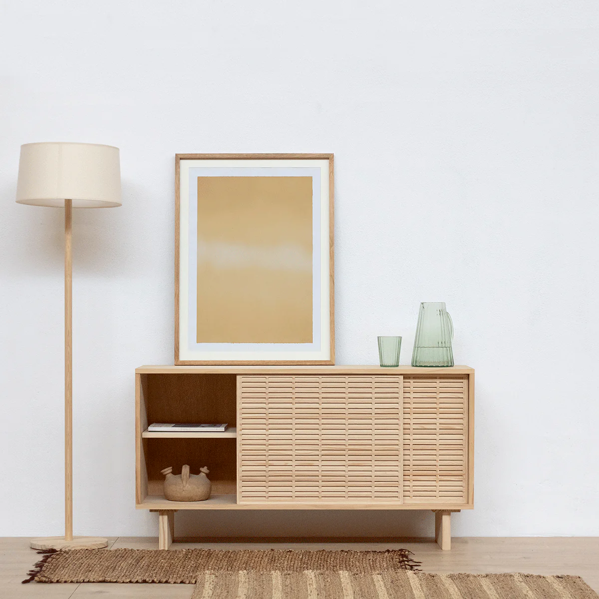 Cala pine sideboard with 2 doors 120 cm - Image 3
