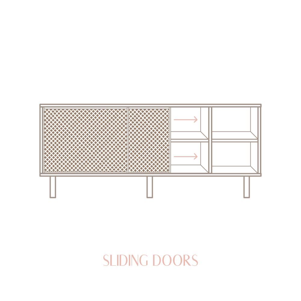 Moraig sideboard in pine with 2 lattice doors 150 cm - Image 10