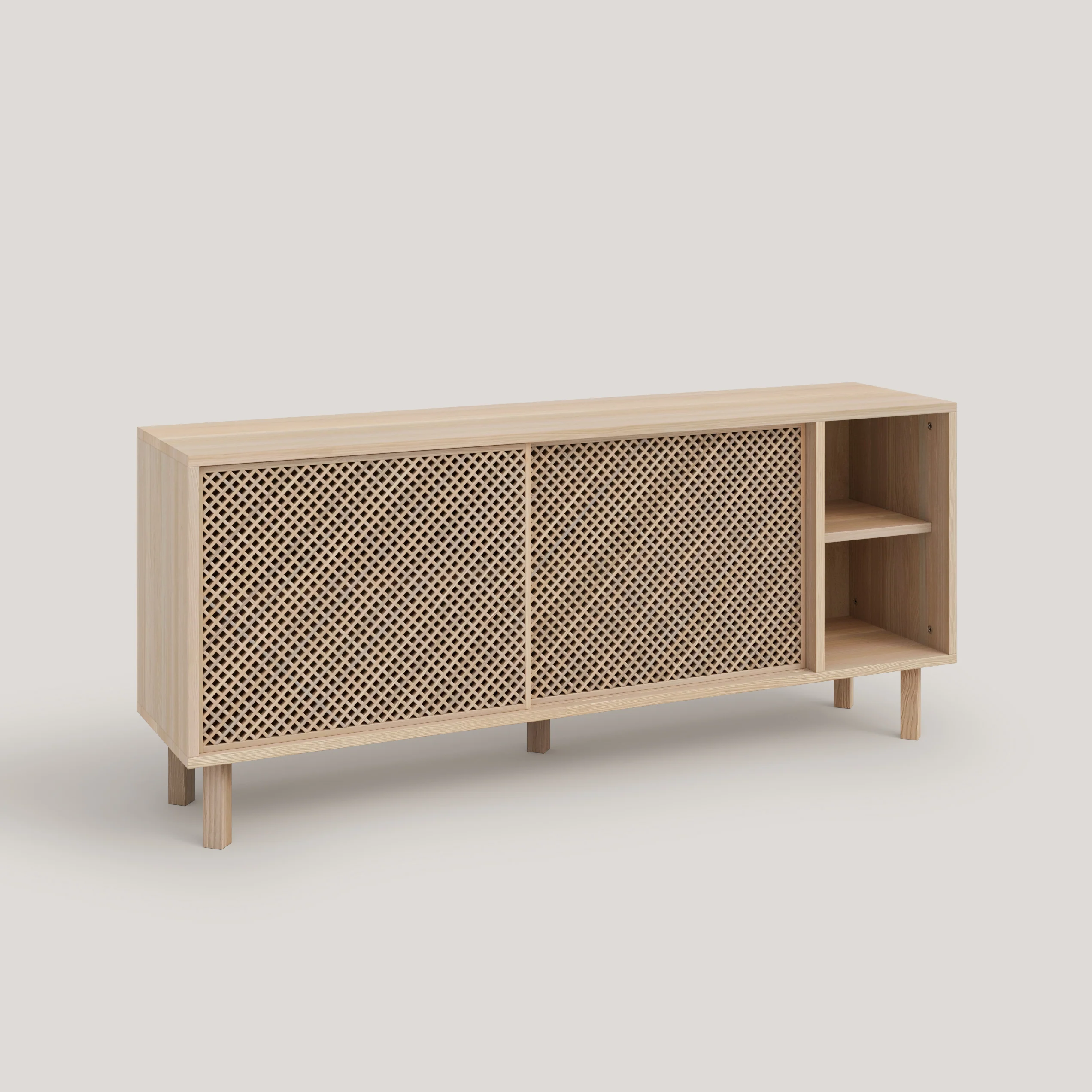 Moraig sideboard in pine with 2 lattice doors 150 cm - Image 6