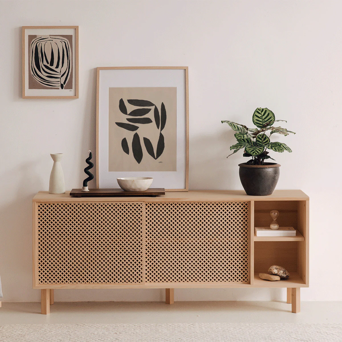 Moraig sideboard in pine with 2 lattice doors 150 cm - Image 7