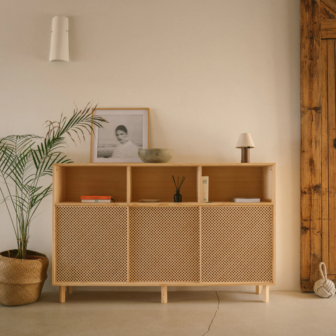 Sideboard Mundina in pine with 3 doors 180 cm