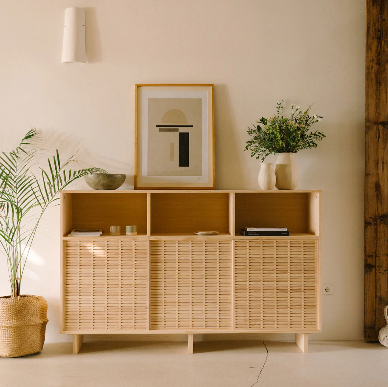 Sideboard Voramar of pine with 3 doors 180 cm