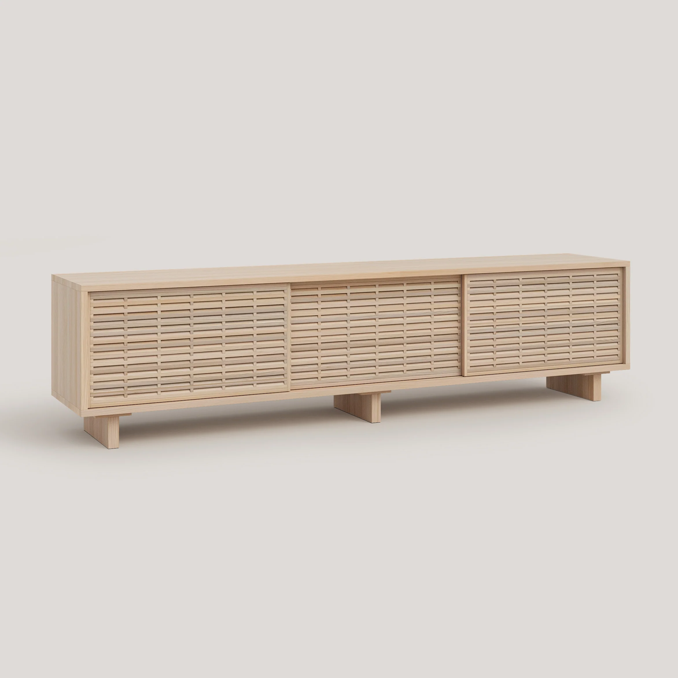 Mitjana TV stand of pine with 3 mallorquina doors 180 cm - Image 10