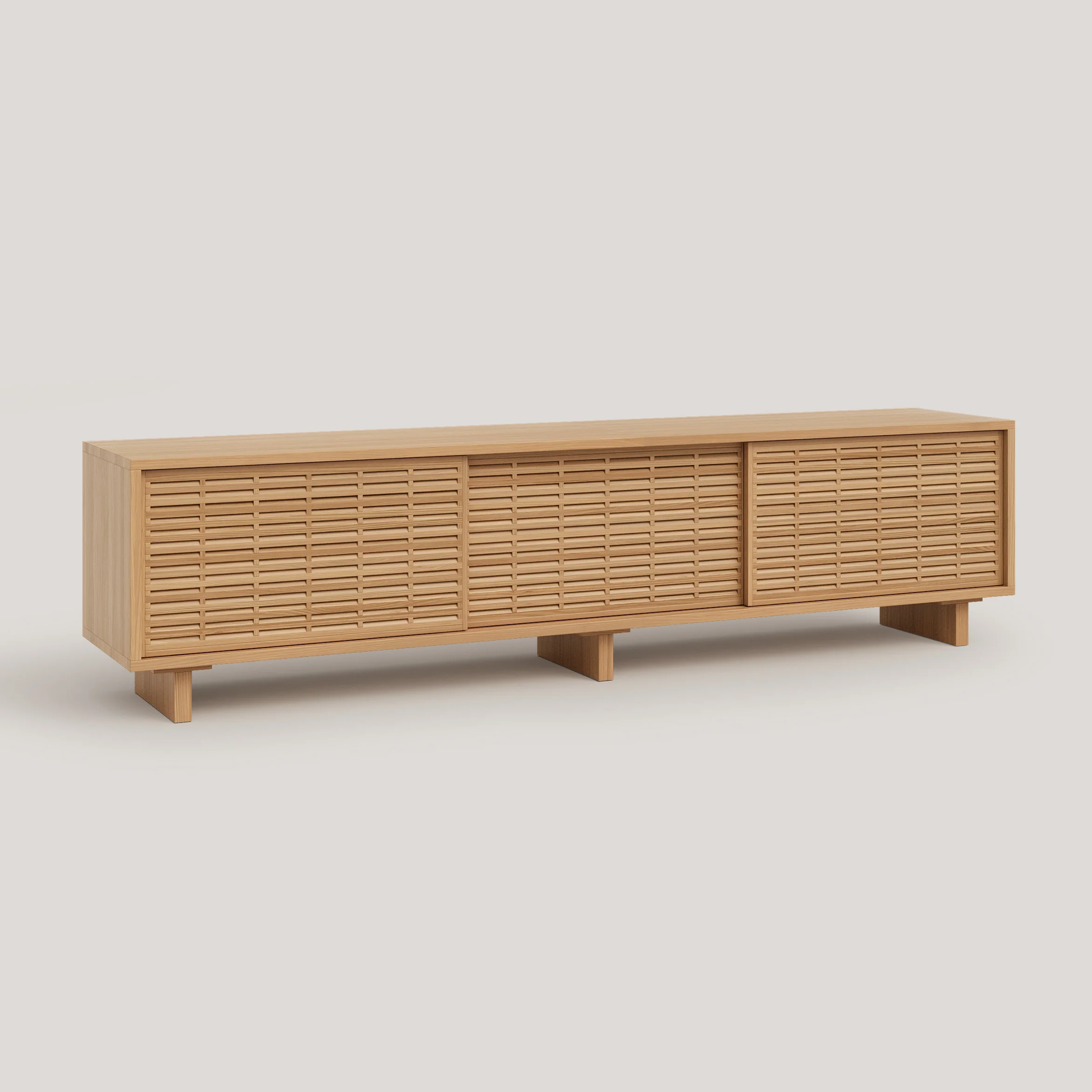 Mitjana TV stand of pine with 3 mallorquina doors 180 cm - Image 12