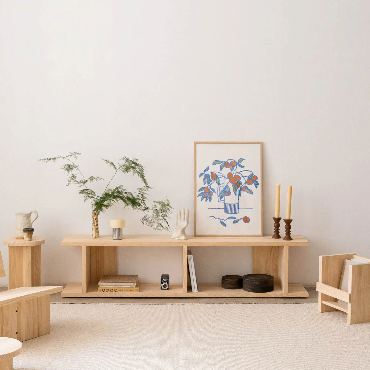 Montgó solid wood TV stand 180 x 40.4 cm