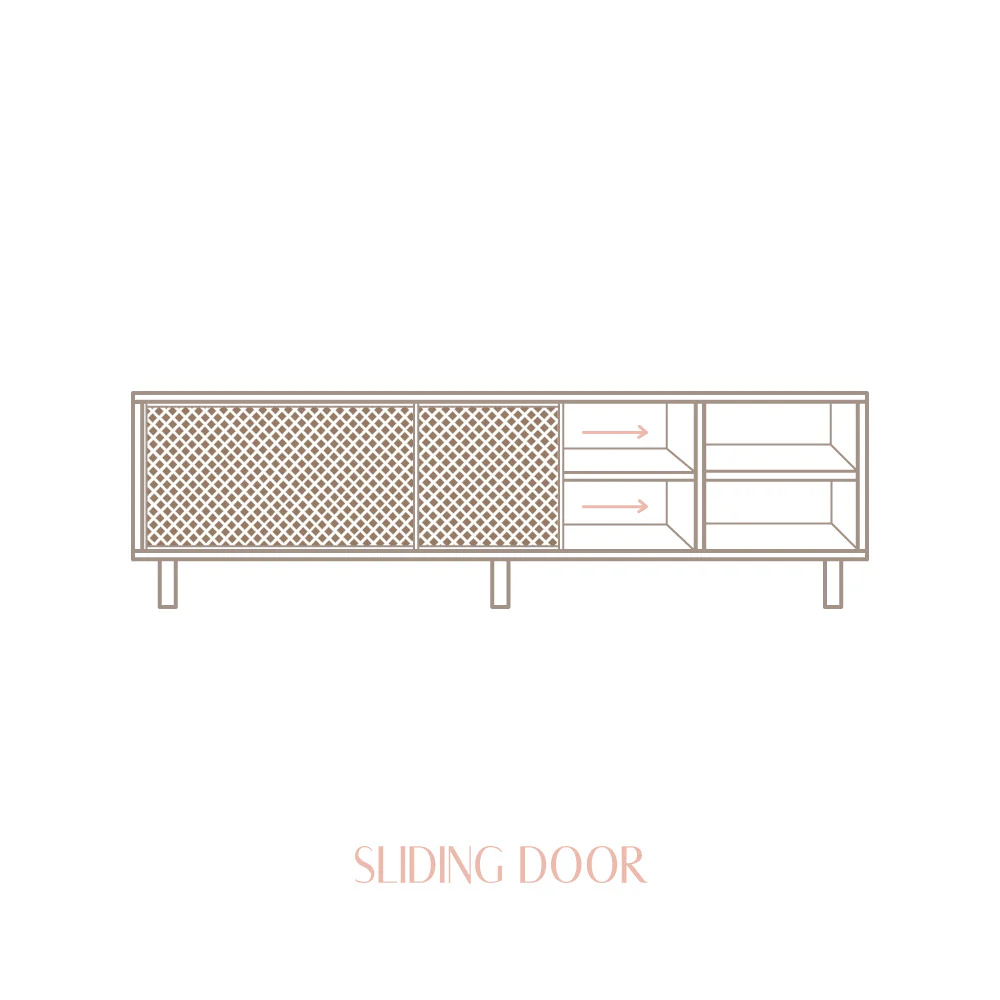 Mora TV stand of pine with 2 lattice doors 150 cm - Image 10