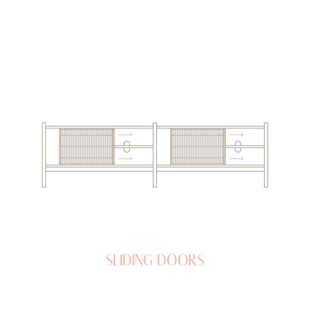 Medium Mendia TV furniture in solid wood for vinyl records 2 doors 201 cm - Image 16