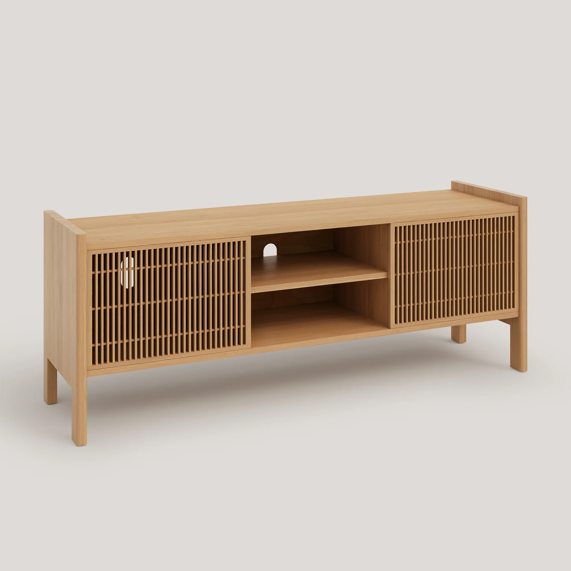 Tarida solid wood TV furniture for vinyl records 1 or 2 doors 151 cm - Image 14